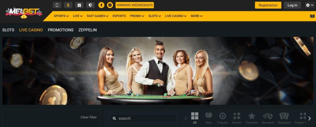 Melbet live casino