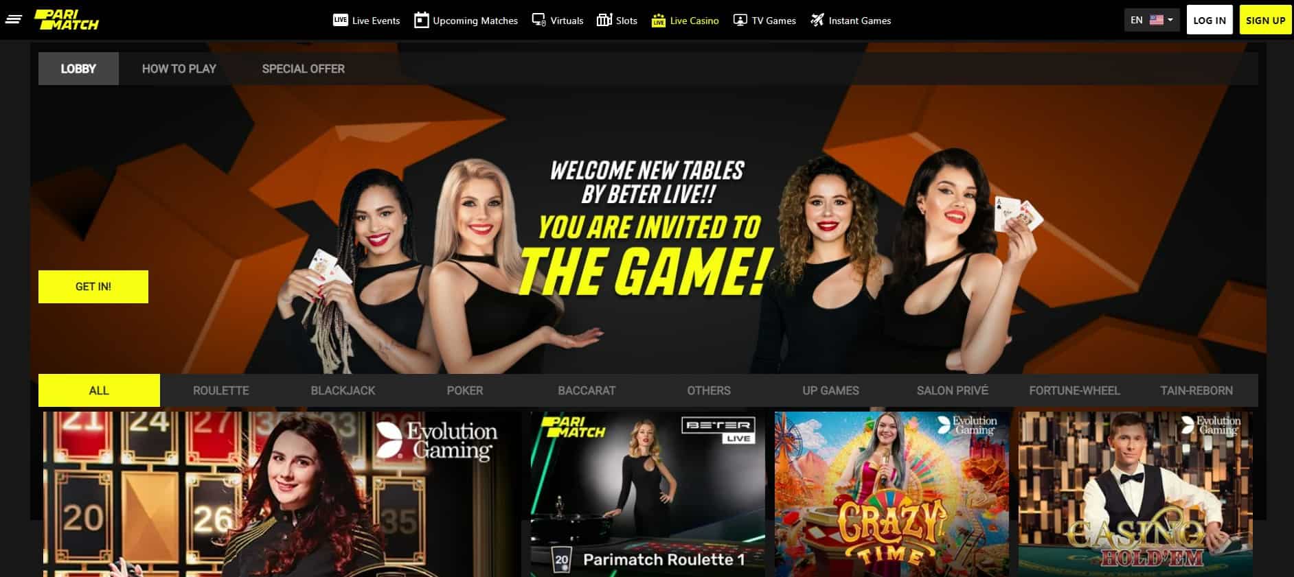 Parimatch Casino live casino-min