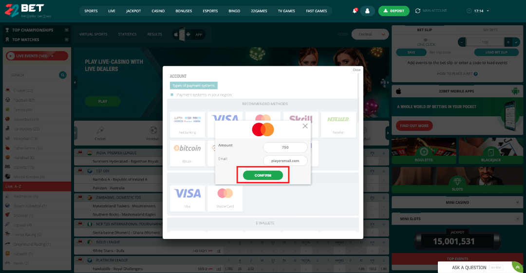 India Casino Payment Methods