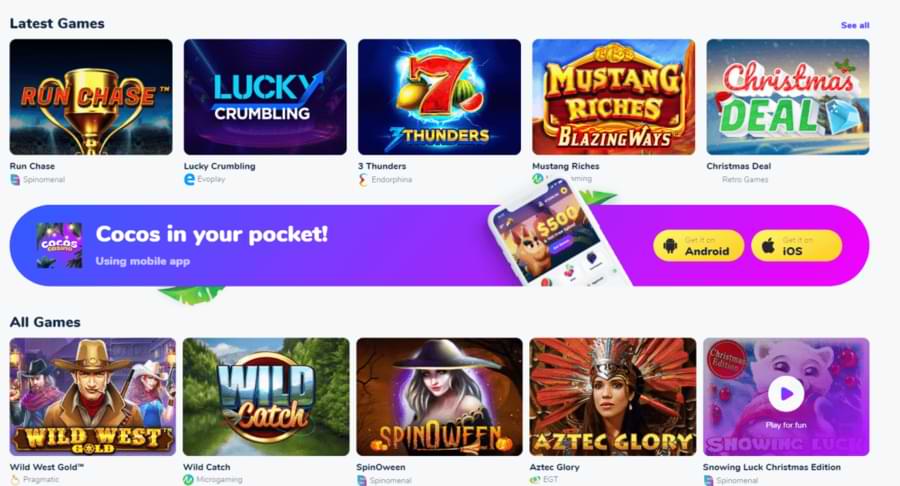 Cocos Casino games online casino