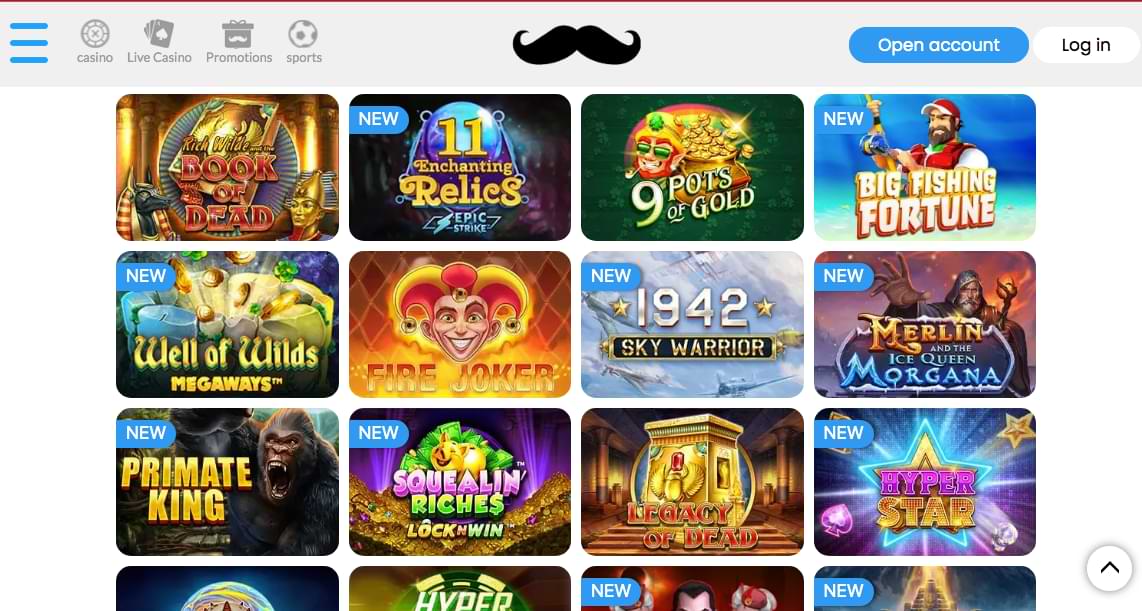 Mr Play game selection online casino