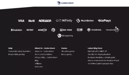 Casino Room Payment methods
