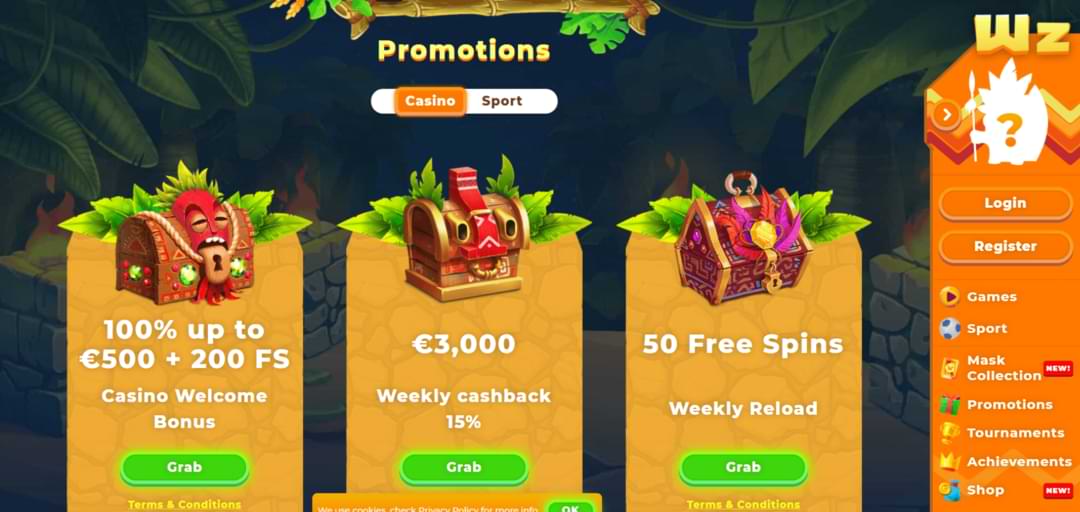Wazamba Bonuses