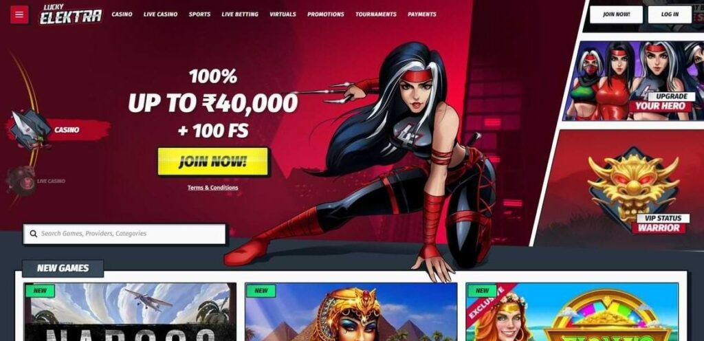 Lucky Elektra homepage India