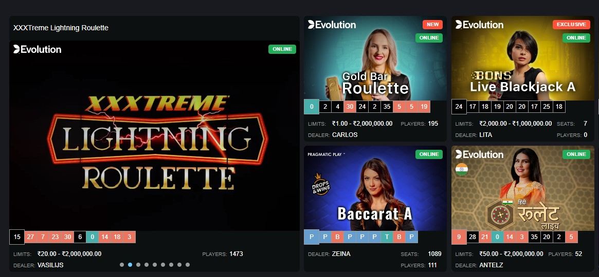 Bons live casino