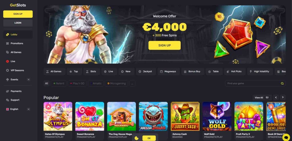 GetSlots India homepage
