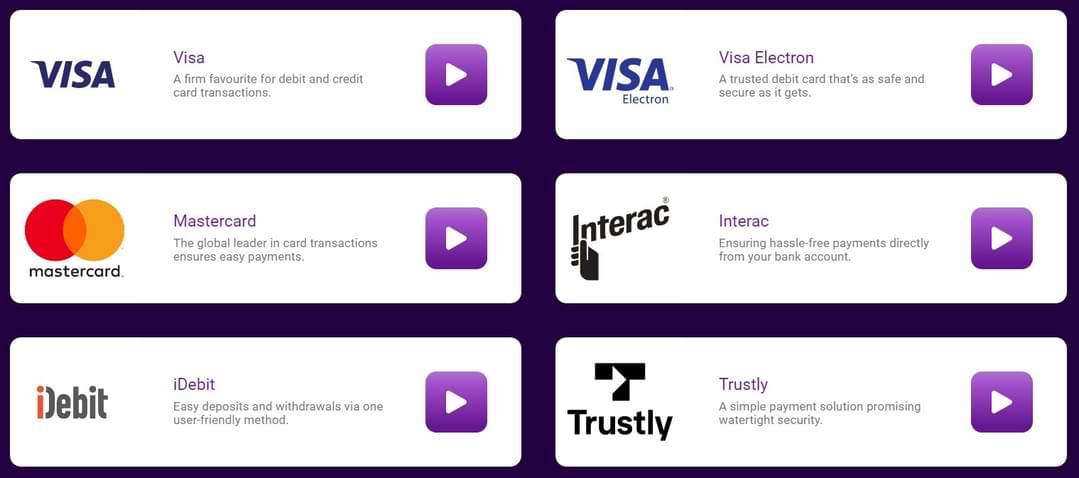 JackpotCity India Casino payment methods