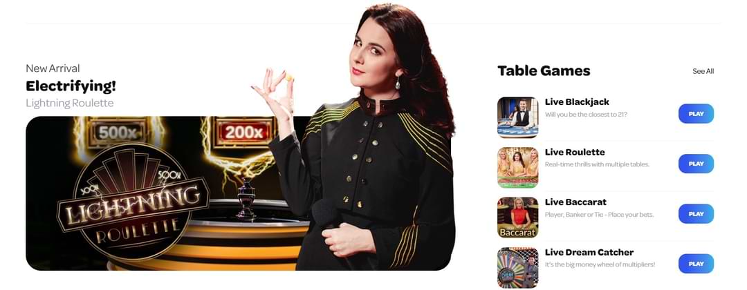 SpinCasino India Live Casino